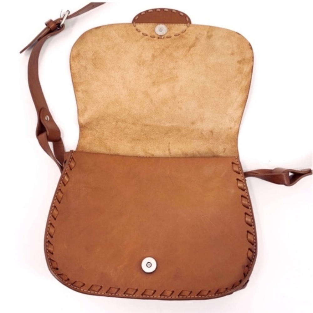 Italian Leather Banana Republic Tan Boho Crossbody Bag - Picture 3 of 4